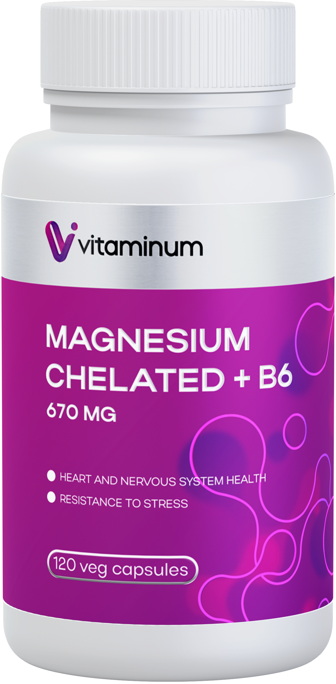  Vitaminum МАГНИЙ ХЕЛАТ + витамин В6 (670 MG) 120 капсул 800 мг  в Славгороде